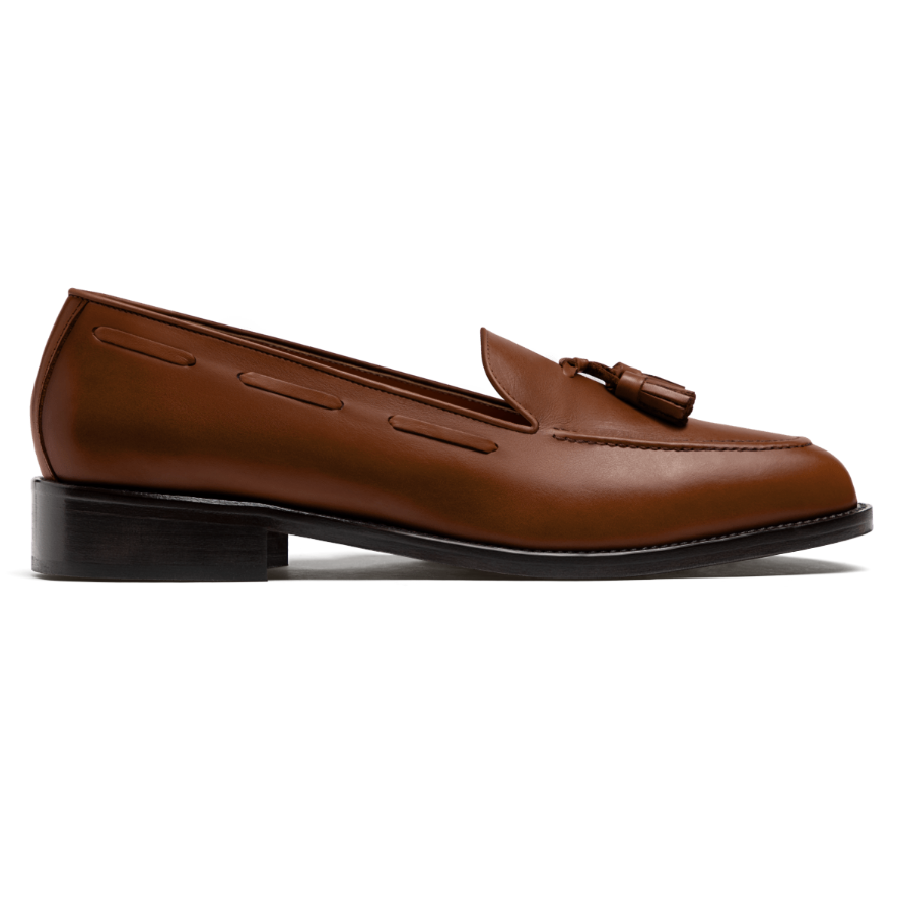 Dark tan tassel loafer