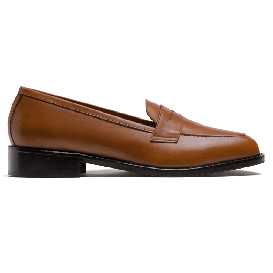 Tan penny loafers