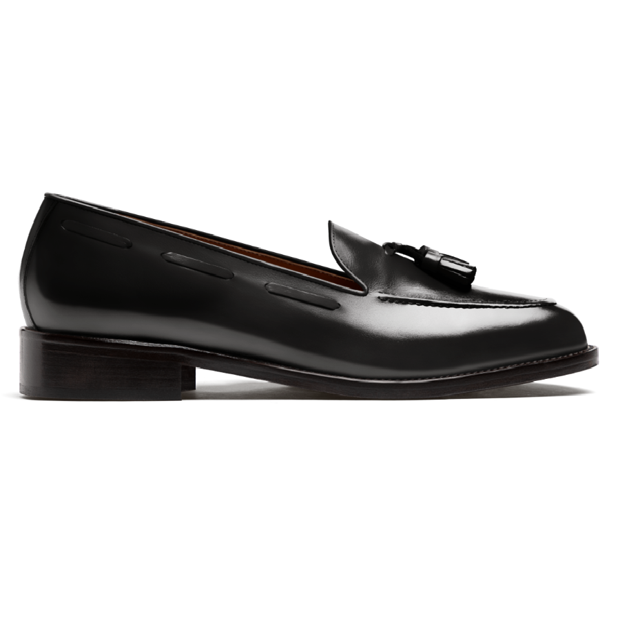 black tassel loafer